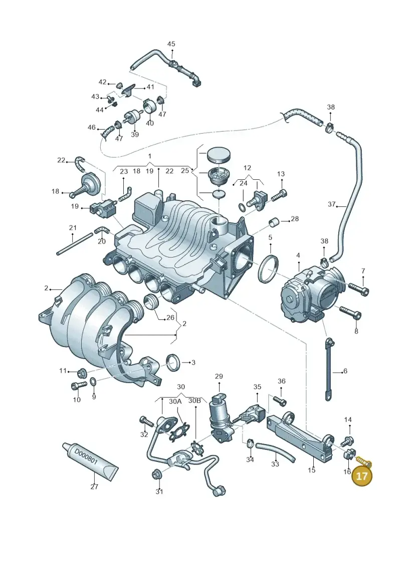 06A129289D — Volkswagen Jetta/Wagon (2002-2006) diagram 203133150, position 17