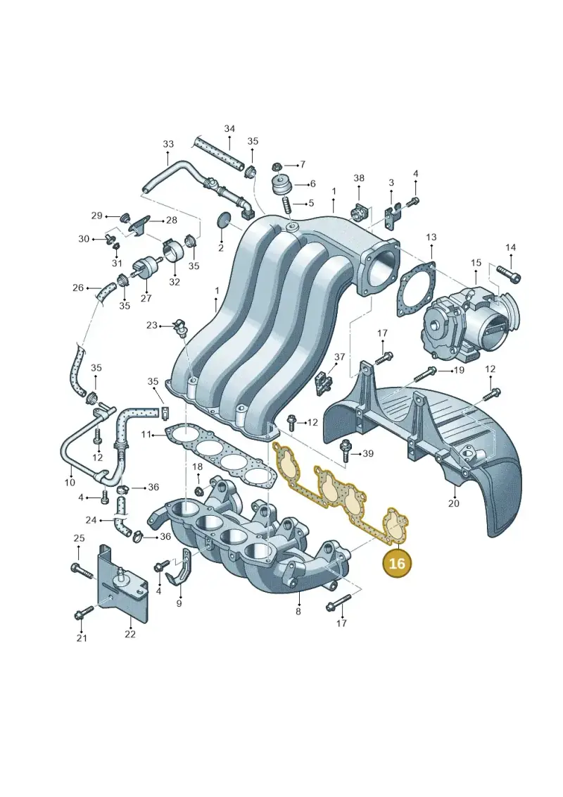 06A129717D — Volkswagen Polo (2008-2009) diagram 657133300, position 16
