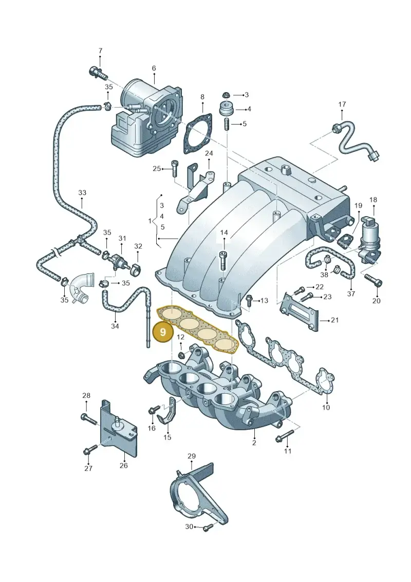 06A129717F — Volkswagen Sharan (2008-2010) diagram 244133100, position 9