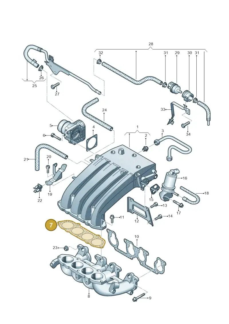 06A129717F — Volkswagen Transp. caravelle (2011-2015) diagram 410133200, position 7