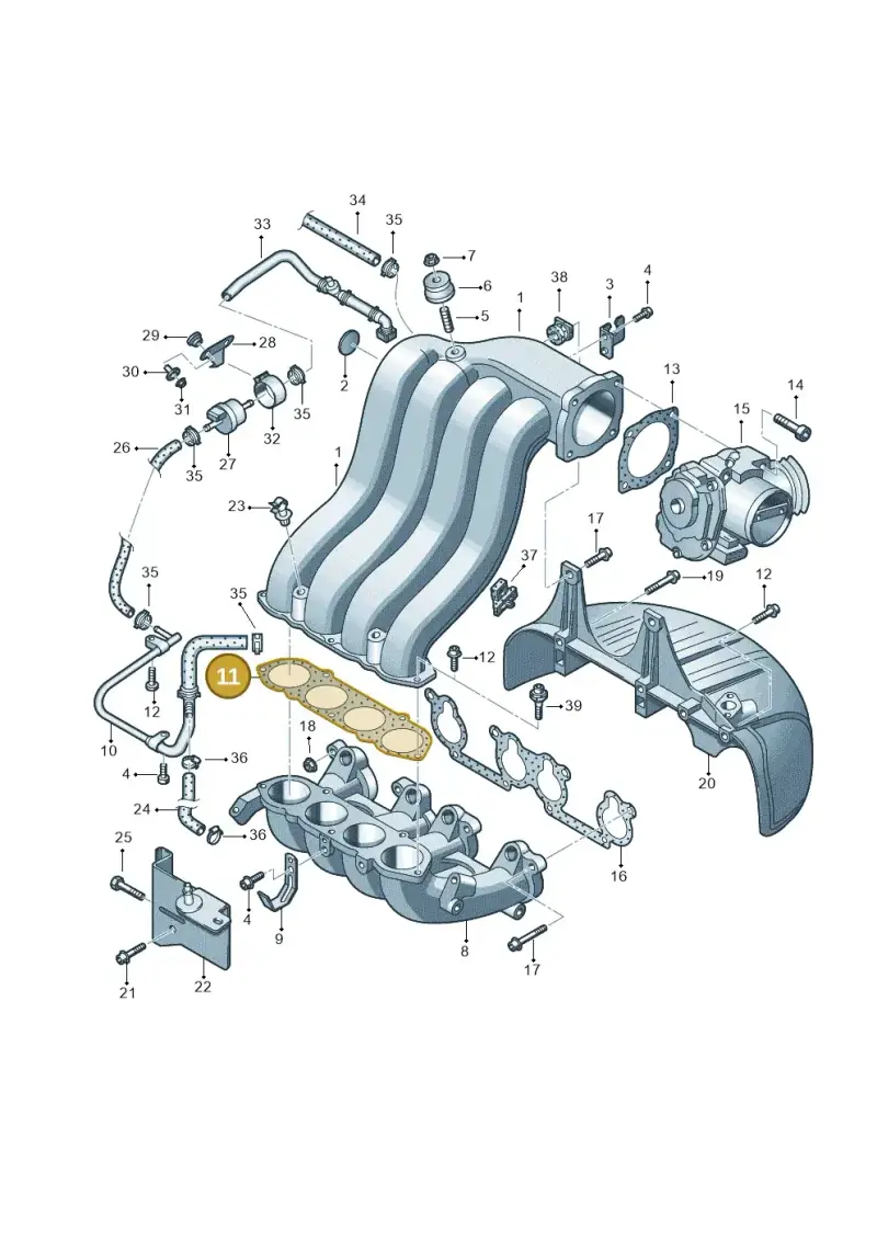 06A129717J — Volkswagen Polo (2008-2009) diagram 657133300, position 11