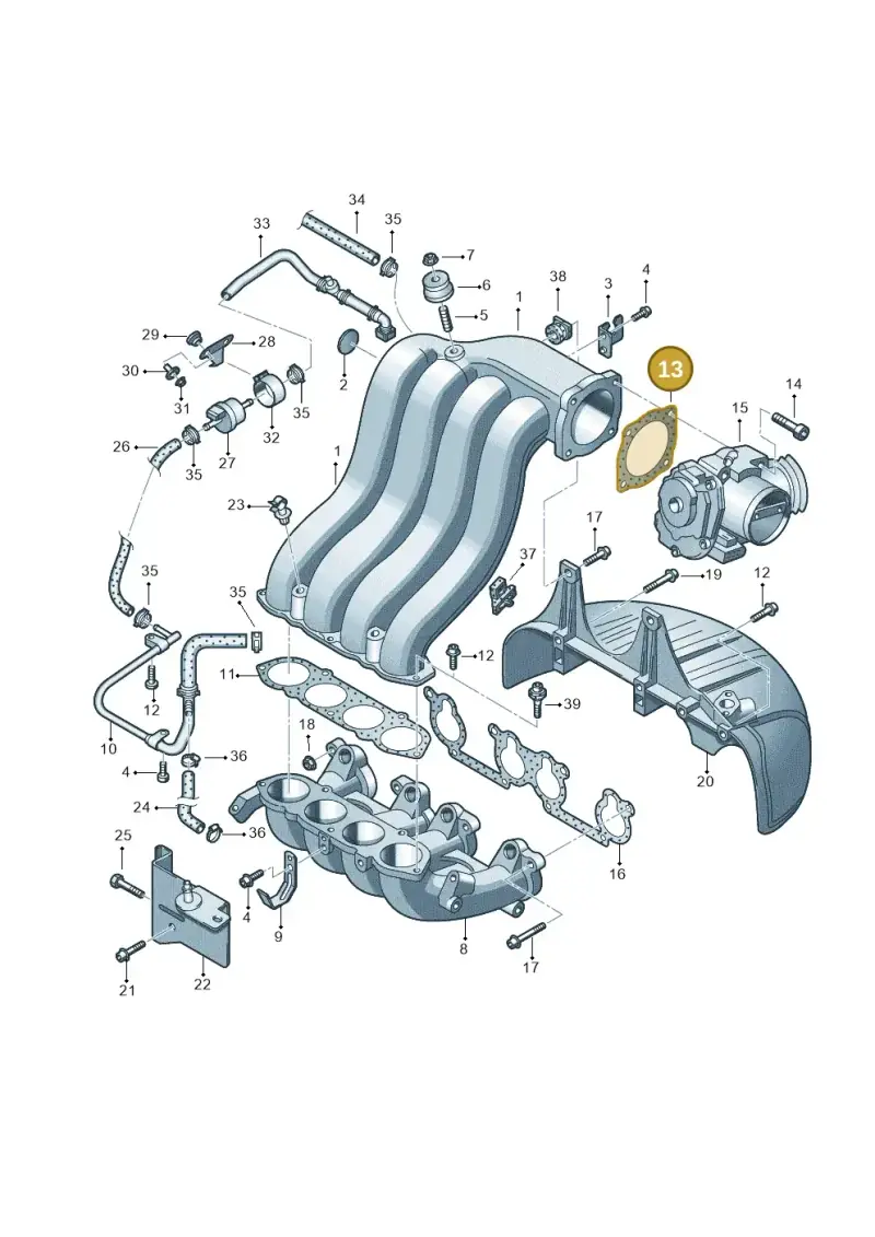 06A129748A — Volkswagen Polo (2008-2009) diagram 657133300, position 13