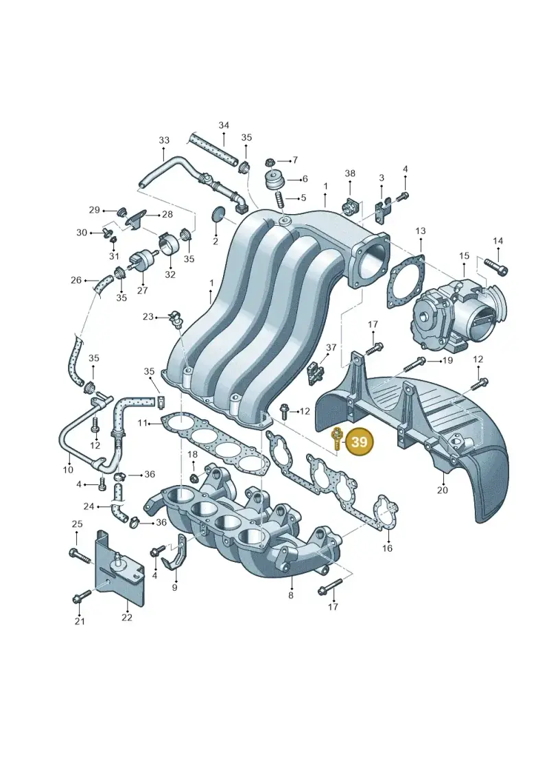 06A129776B — Volkswagen Polo (2008-2009) diagram 657133300, position 39