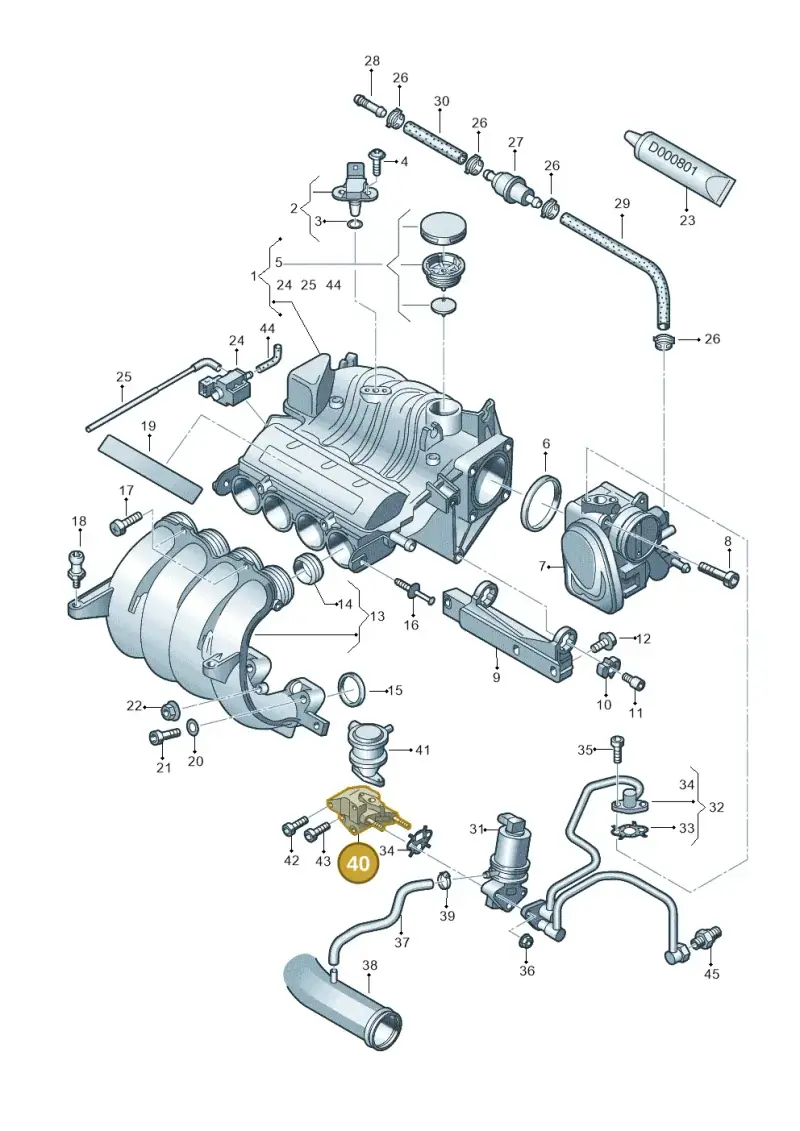 06A131117D — Volkswagen CADDY (2004-) diagram 412133070, position 40