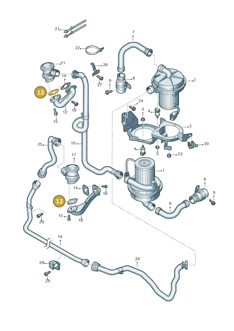 06A131120A — Volkswagen Phaeton 4motion (2010-2016) diagram 258131250, position 13