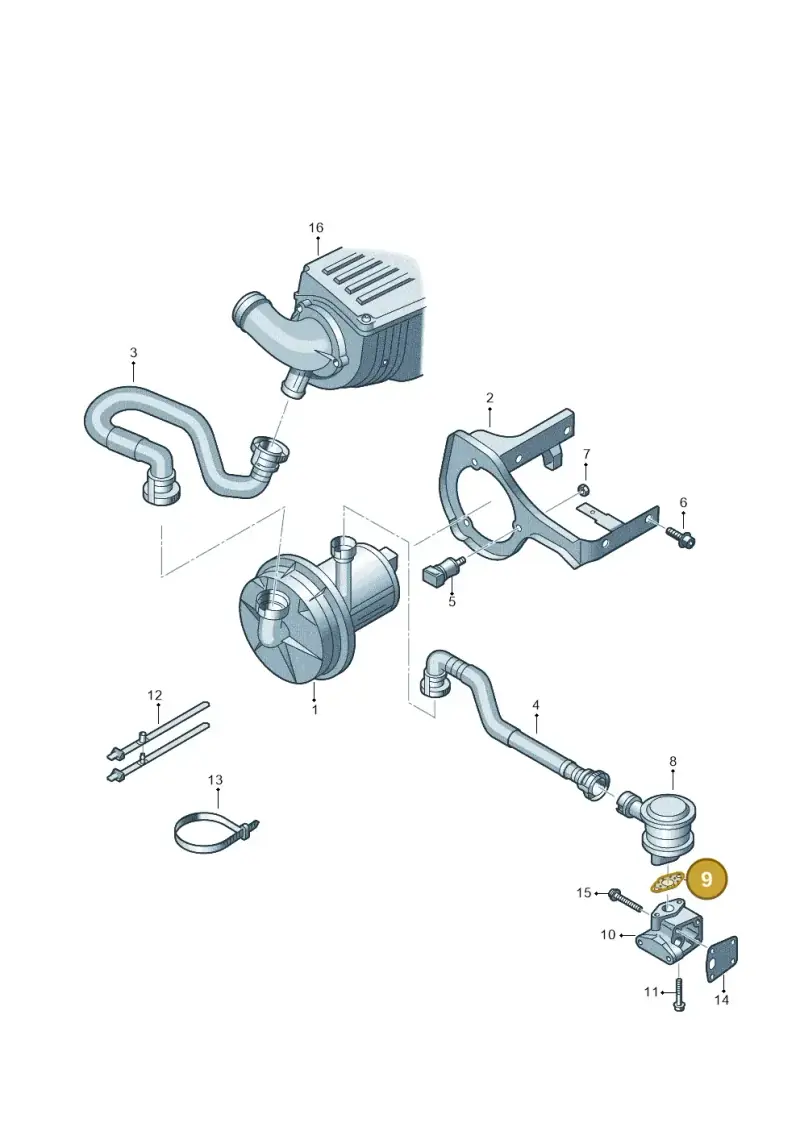 06A131120A — Volkswagen Golf Plus (2011-2014) diagram 649131000, position 9