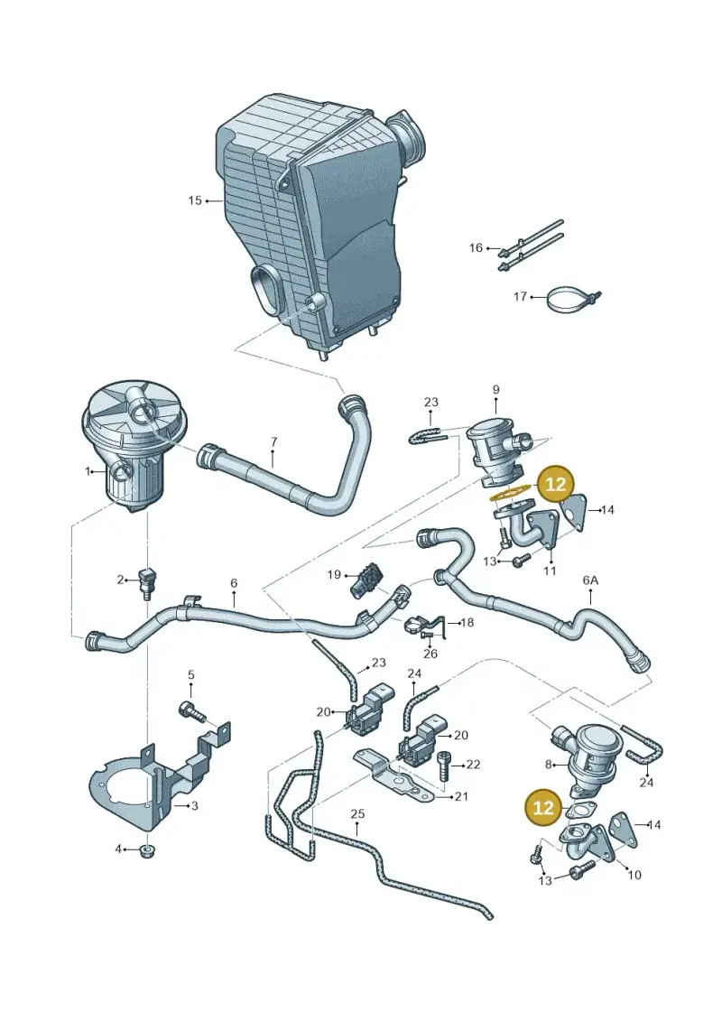 06A131120D — Volkswagen Touareg BlueMotion (2014-2018) diagram 693131100, position 12