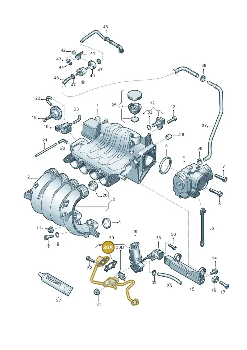 06A131547Q — Volkswagen New Beetle             06> (2005-) diagram 194133150, position 30A