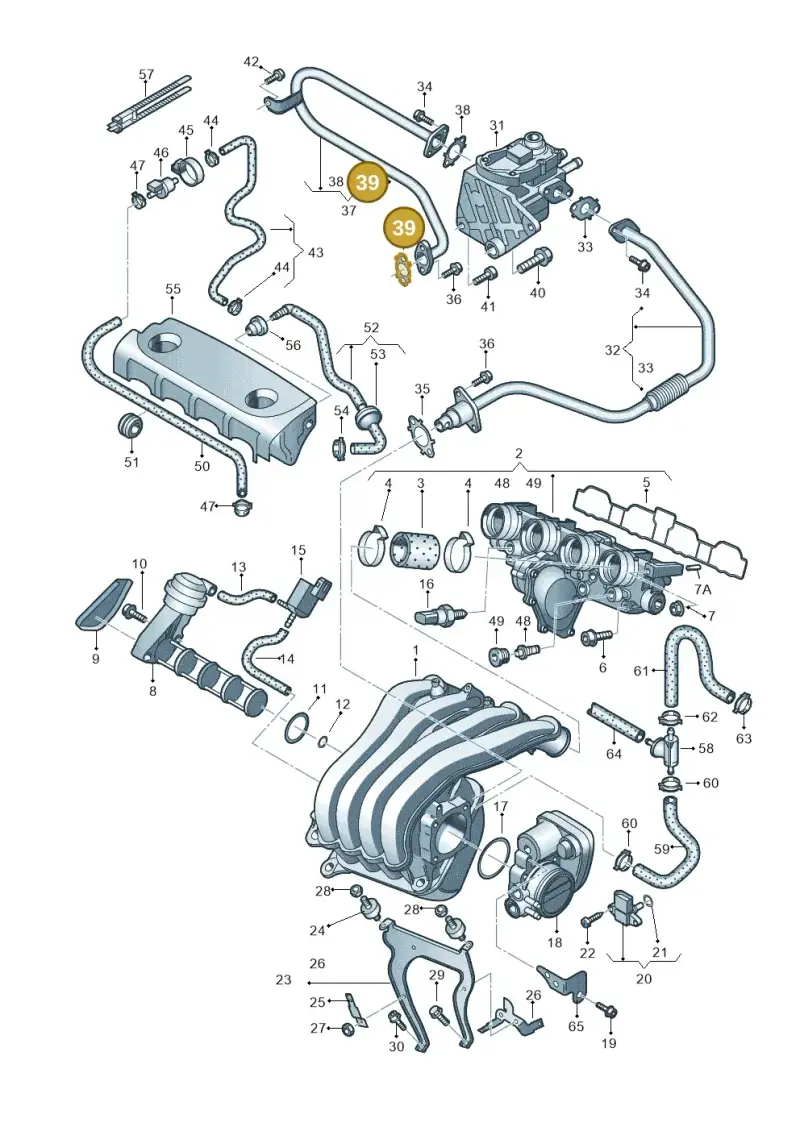 06A131547Q — Volkswagen Passat estate (2008-2011) diagram 420133300, position 39