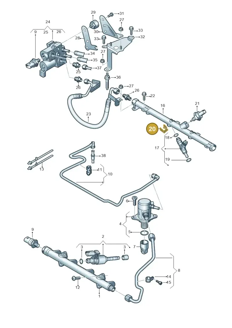 06A133047A — Volkswagen Caddy Maxi Kombi (2020-2024) diagram 827133132, position 20