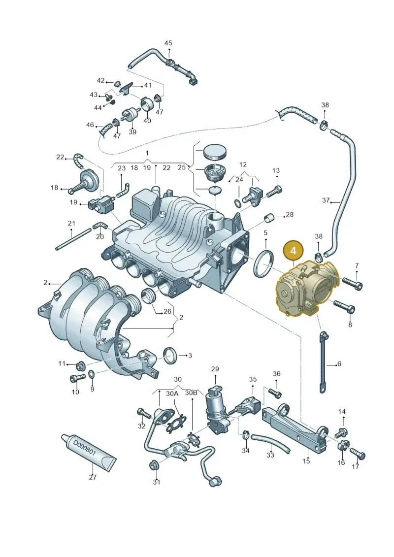 06A133062AB — Volkswagen Jetta/Wagon (2002-2006) diagram 203133150, position 4