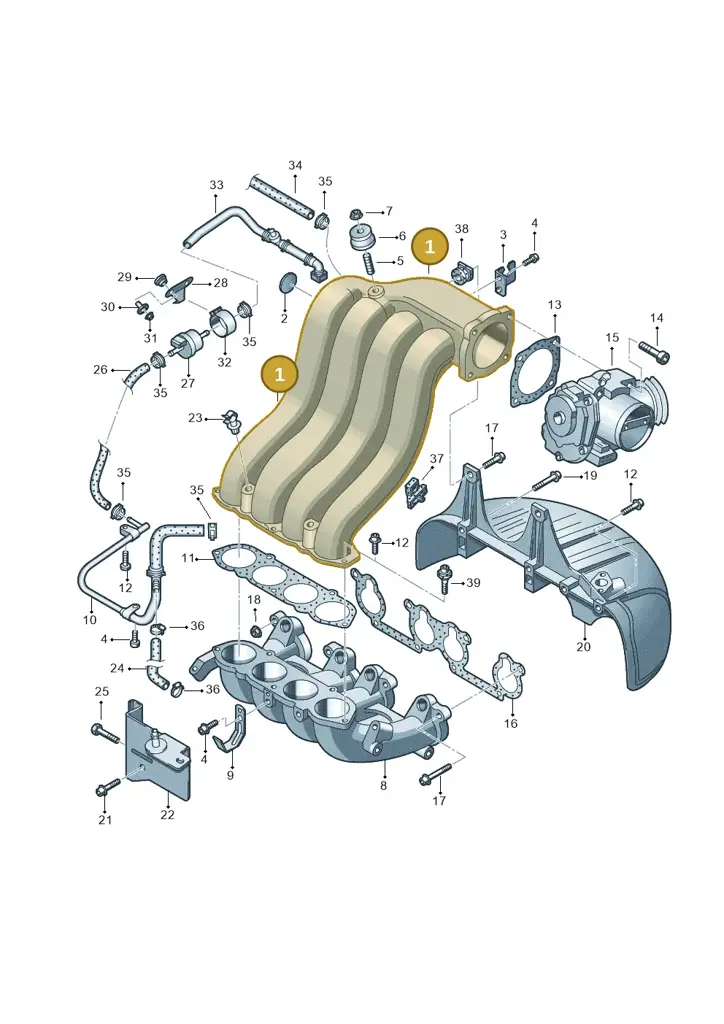 06A133203EF — Volkswagen Polo (2008-2009) diagram 657133300, position 1