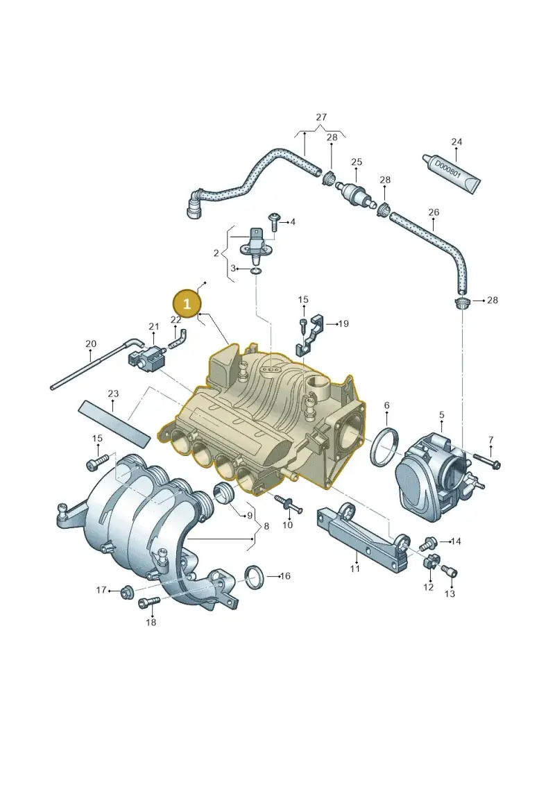 06A133203EM — Volkswagen Golf Plus (2011-2014) diagram 460133250, position 1