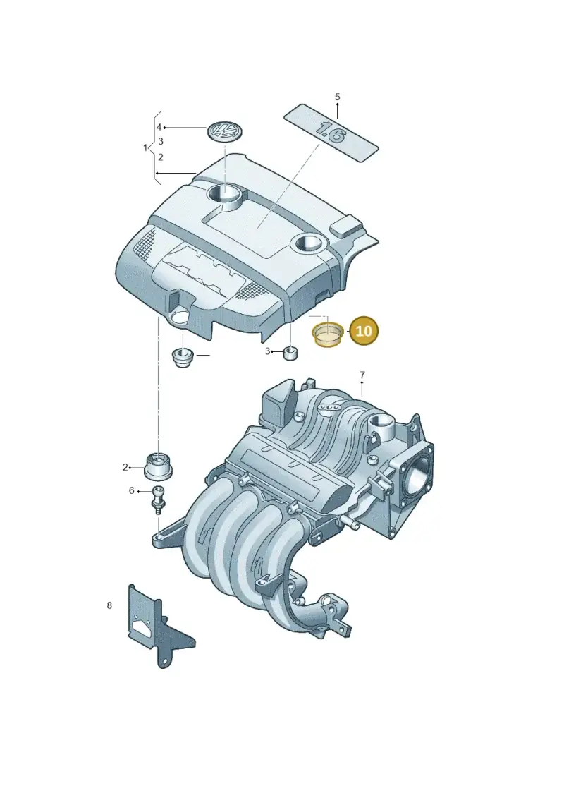 06A133287L — Volkswagen Golf Plus (2011-2014) diagram 409103700, position 10