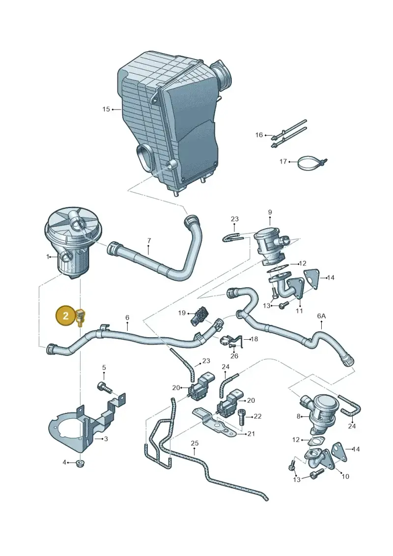 06A133567F — Volkswagen Touareg BlueMotion (2014-2018) diagram 693131100, position 2