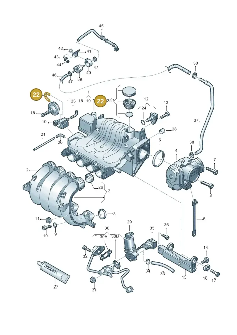 06A133778L — Volkswagen Jetta/Wagon (2002-2006) diagram 203133150, position 22