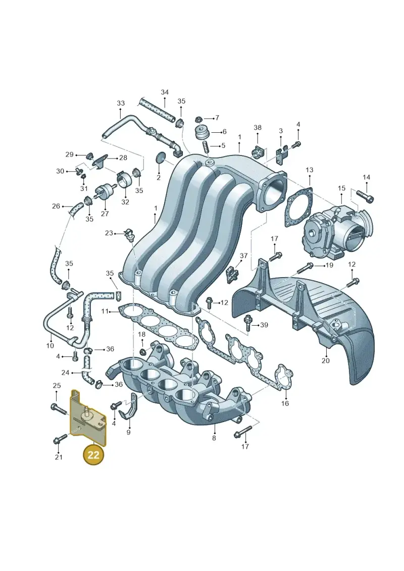 06A133942C — Volkswagen Polo (2008-2009) diagram 657133300, position 22