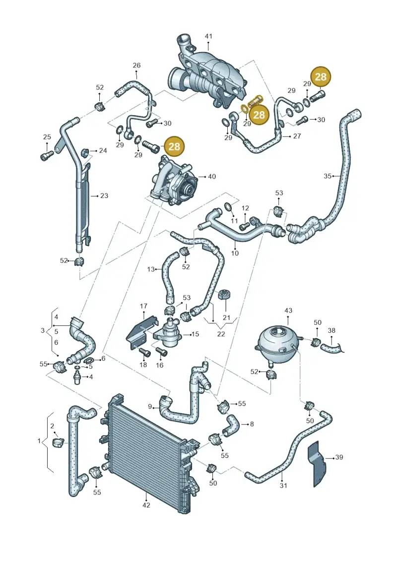 06A145541J — Volkswagen Caravelle (2015-2019) diagram 731121600, position 28