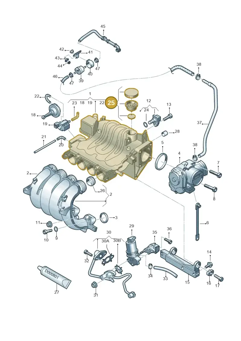 06A198205A — Volkswagen Jetta/Wagon (2002-2006) diagram 203133150, position 25