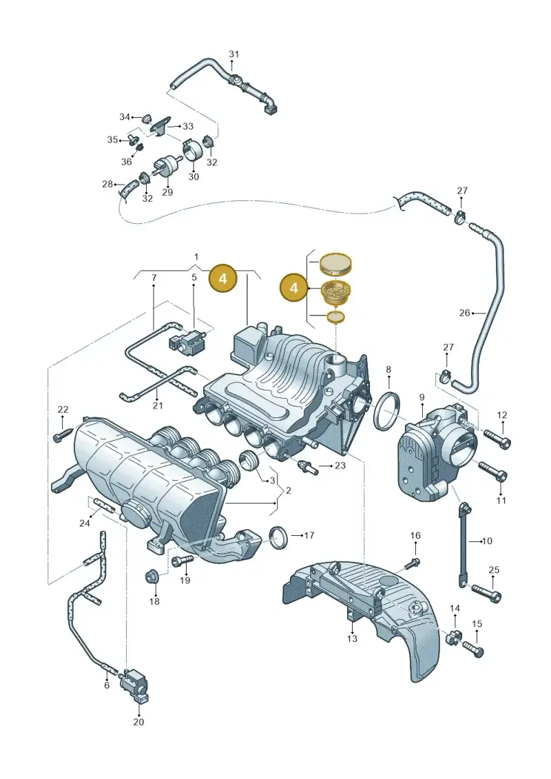 06A198205A — Volkswagen New Beetle             06> (2005-) diagram 266133240, position 4