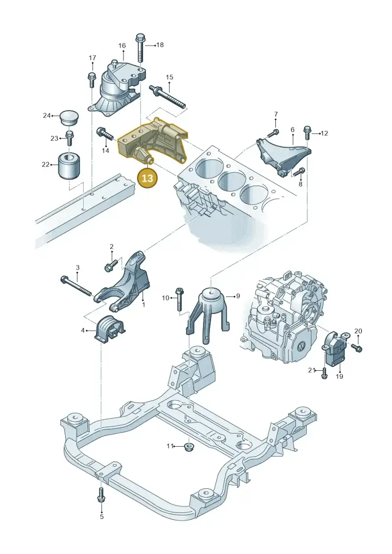 06A199207J — Volkswagen Transp. caravelle (2008-2009) diagram 410199200, position 13