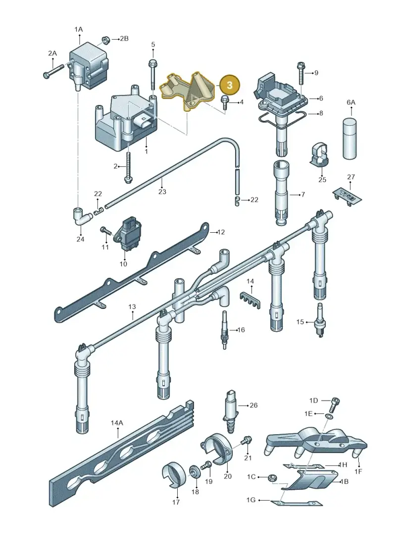 06A903103 — Volkswagen Transp. caravelle (2009-2011) diagram 649905000, position 3