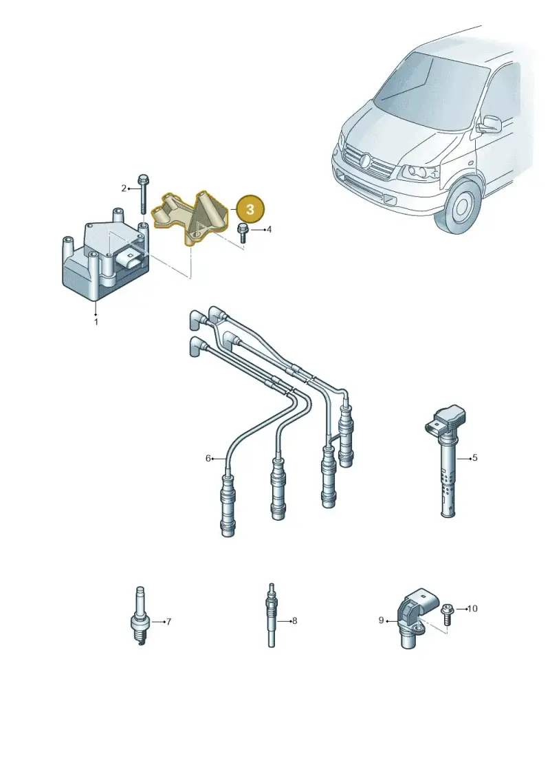 06A903103 — Volkswagen Transp. caravelle (2011-2015) diagram 731905000, position 3