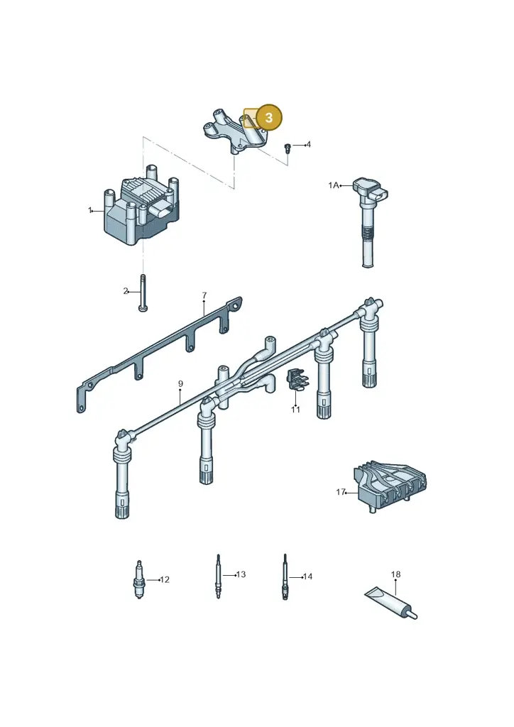 06A903103 — Volkswagen Jetta (2014-2017) diagram 789905000, position 3