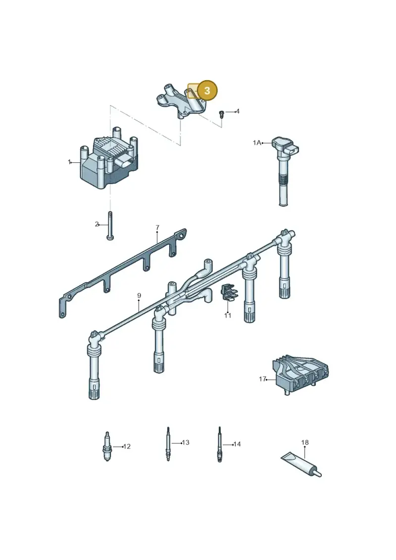 06A903103 — Volkswagen Jetta (2014-2017) diagram 789905000, position 3
