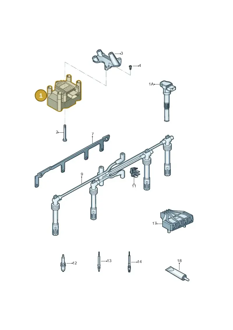 06A905097A — Volkswagen Jetta 2.0 (2015-2015) diagram 789905000, position 1