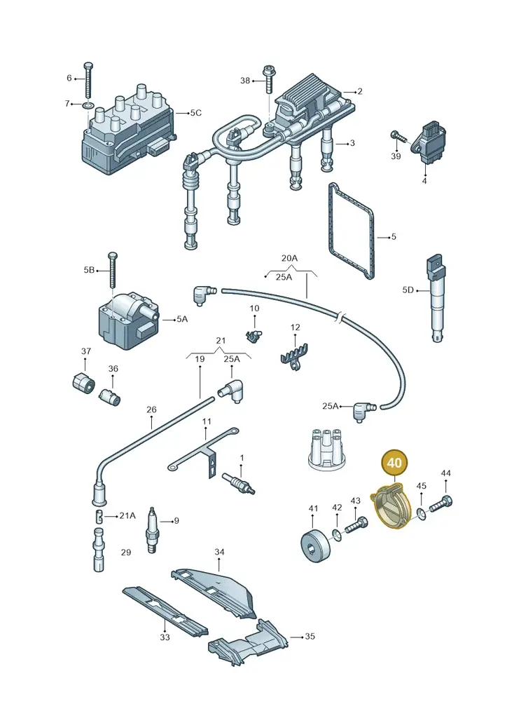 06A905161A — Volkswagen Sharan (2008-2010) diagram 162905100, position 40