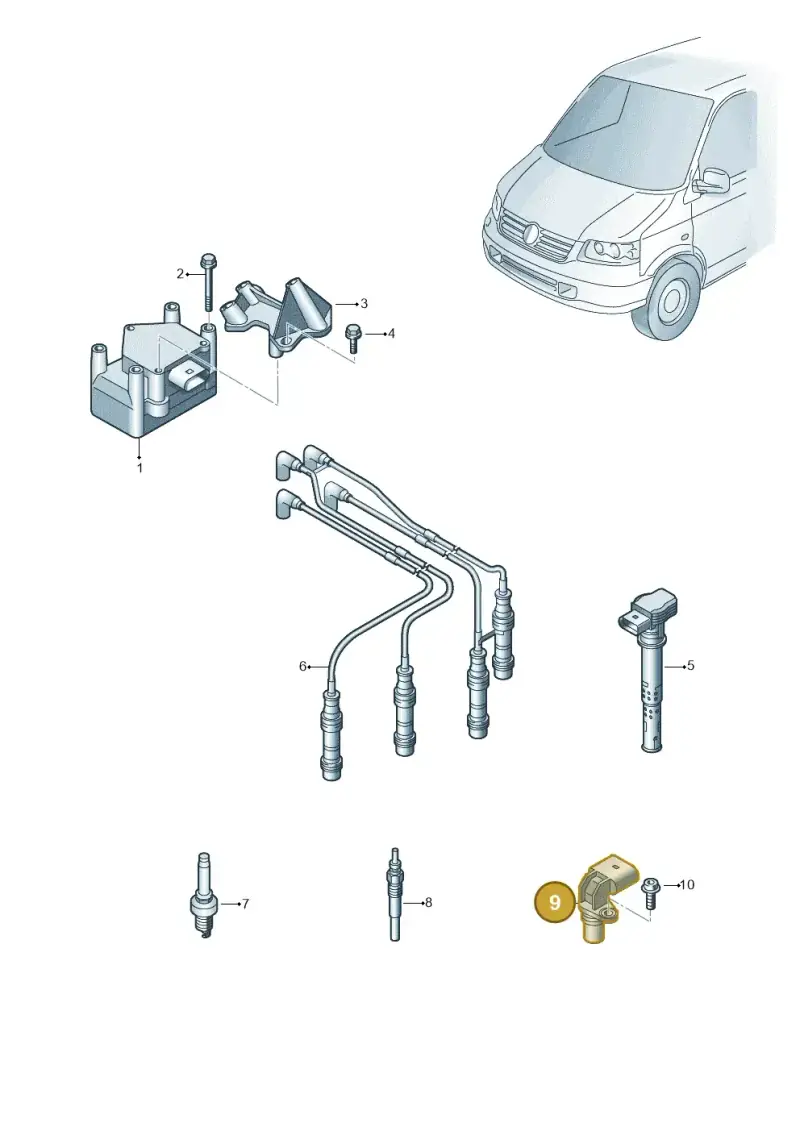 06A905161B — Volkswagen Transp. caravelle (2011-2015) diagram 731905000, position 9