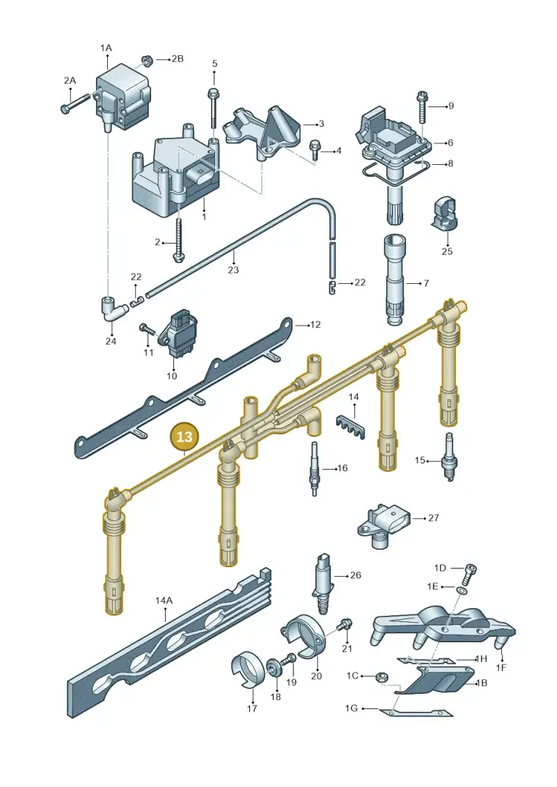 06A905430AA — Volkswagen GOLF/VAR./4MOT. A4     02 (2001-2002) diagram 405905000, position 13