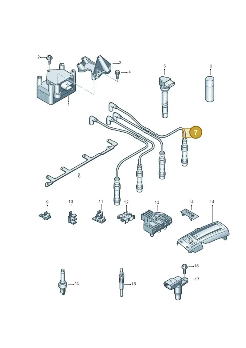 06A905430AC — Volkswagen Polo (2008-2009) diagram 694905000, position 7