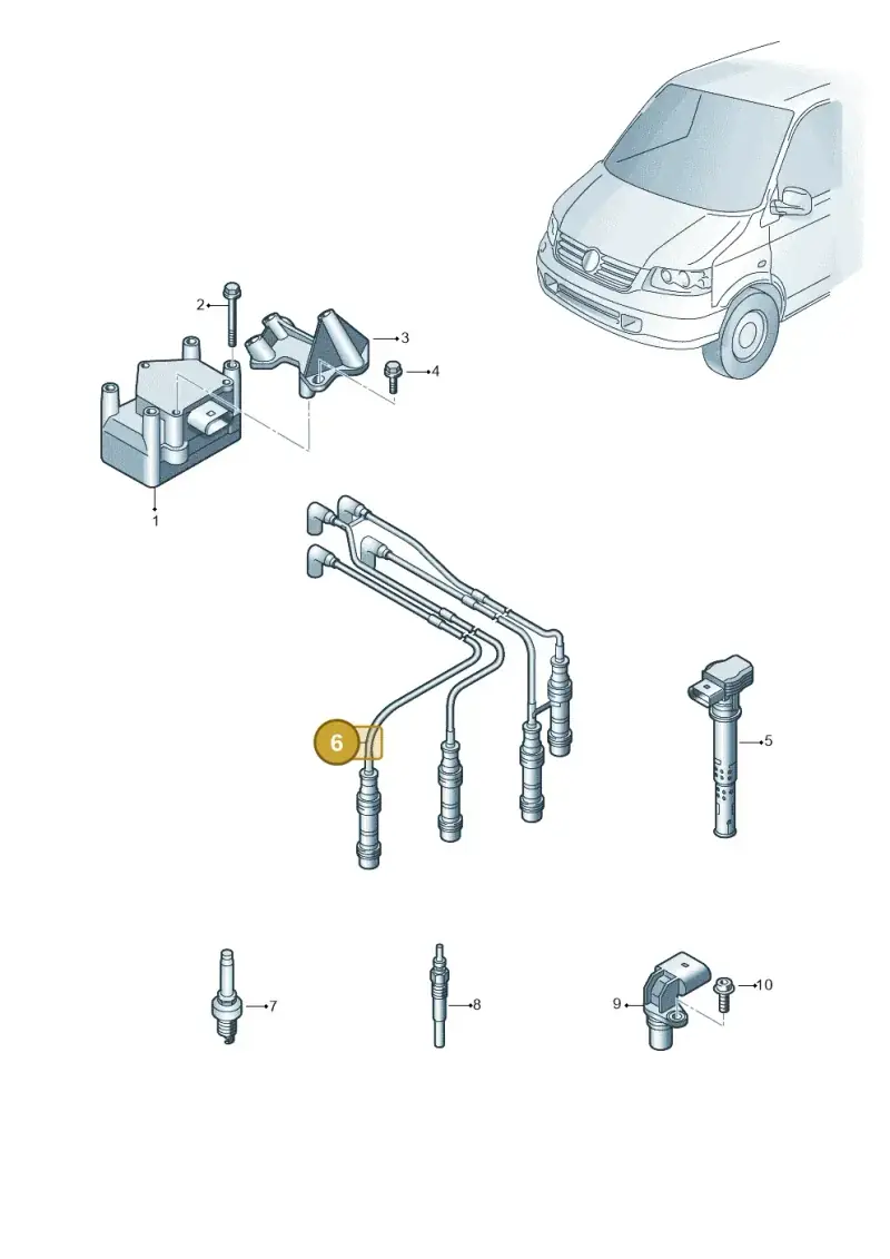 06A905430AD — Volkswagen Transp. caravelle (2011-2015) diagram 731905000, position 6