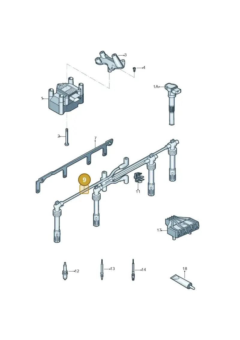 06A905430AF — Volkswagen Jetta (2014-2017) diagram 789905000, position 9