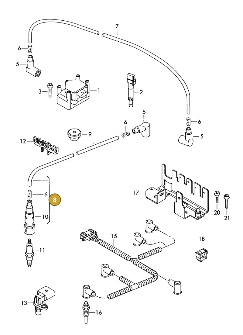06A905430AN — Volkswagen OTTO-IND.-MOT.         77> (1977-) diagram 421905000, position 8