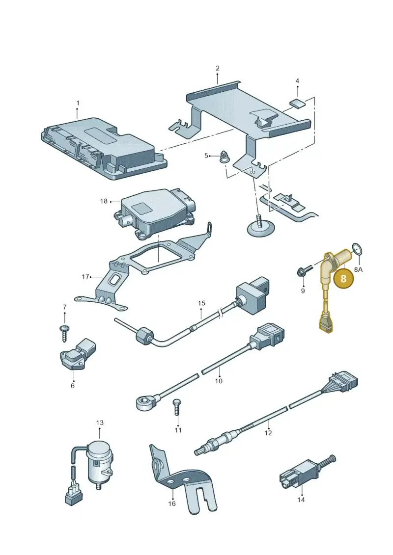 06A906433C — Volkswagen Jetta/Wagon (2002-2006) diagram 194906000, position 8
