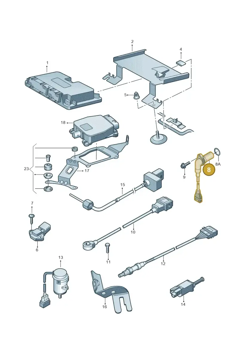 06A906433C — Volkswagen GOLF (2003-2005) diagram 409906300, position 8