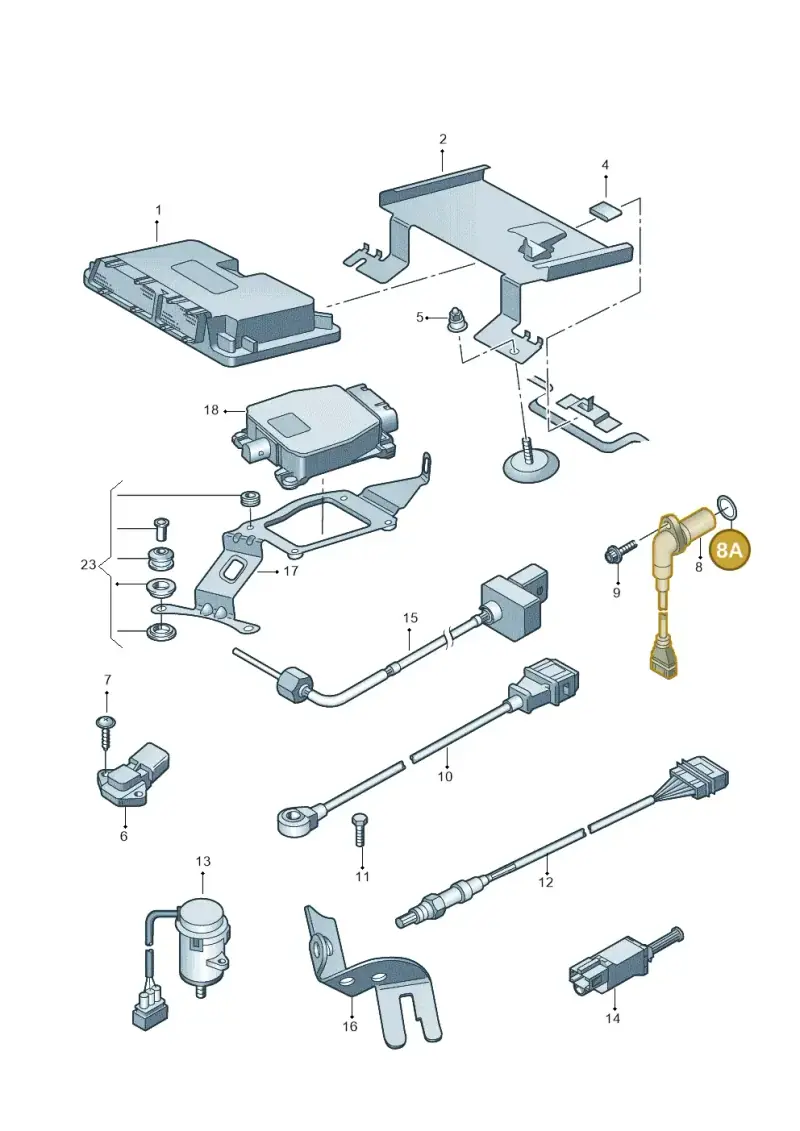06A906445 — Volkswagen Golf (2011-2013) diagram 409906300, position 8A