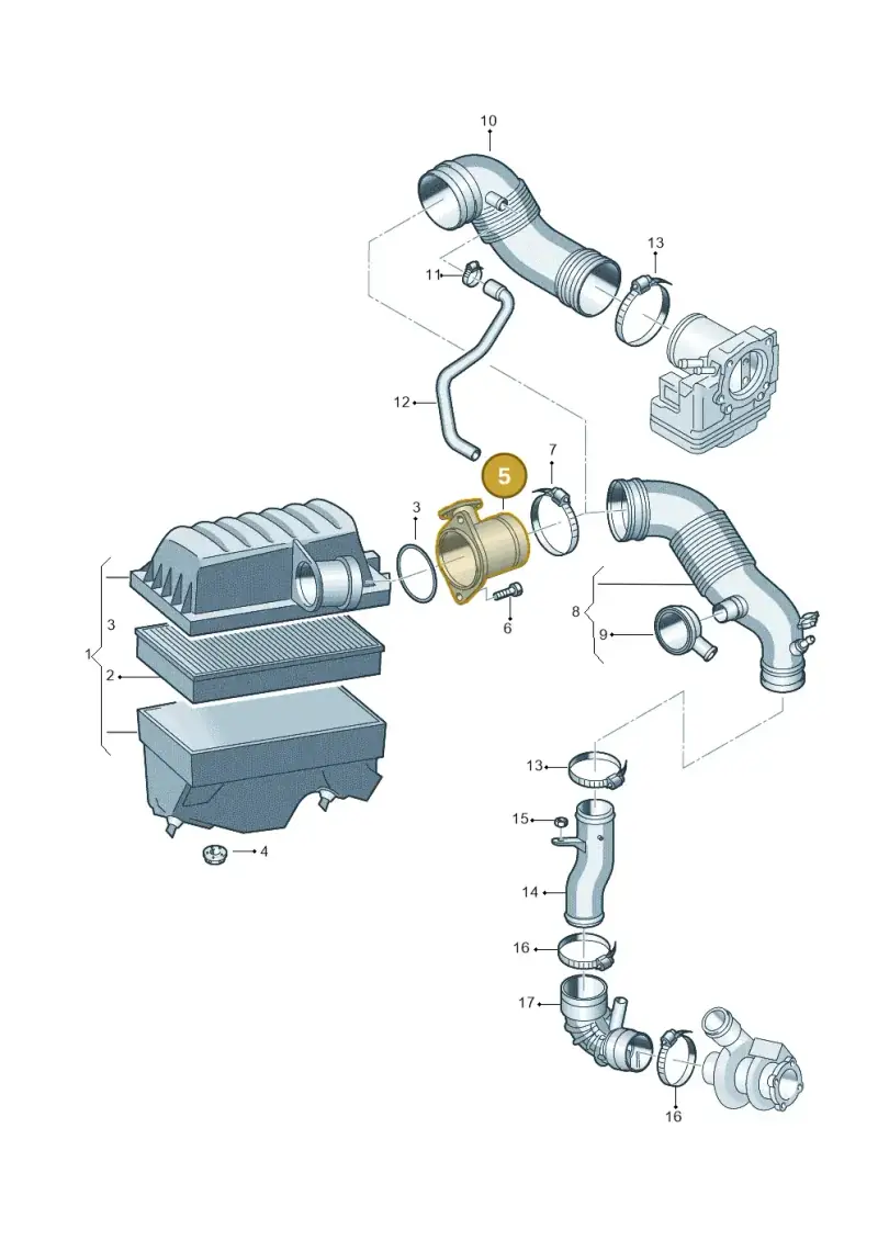 06A906461G — Volkswagen Sharan (2008-2010) diagram 244129100, position 5