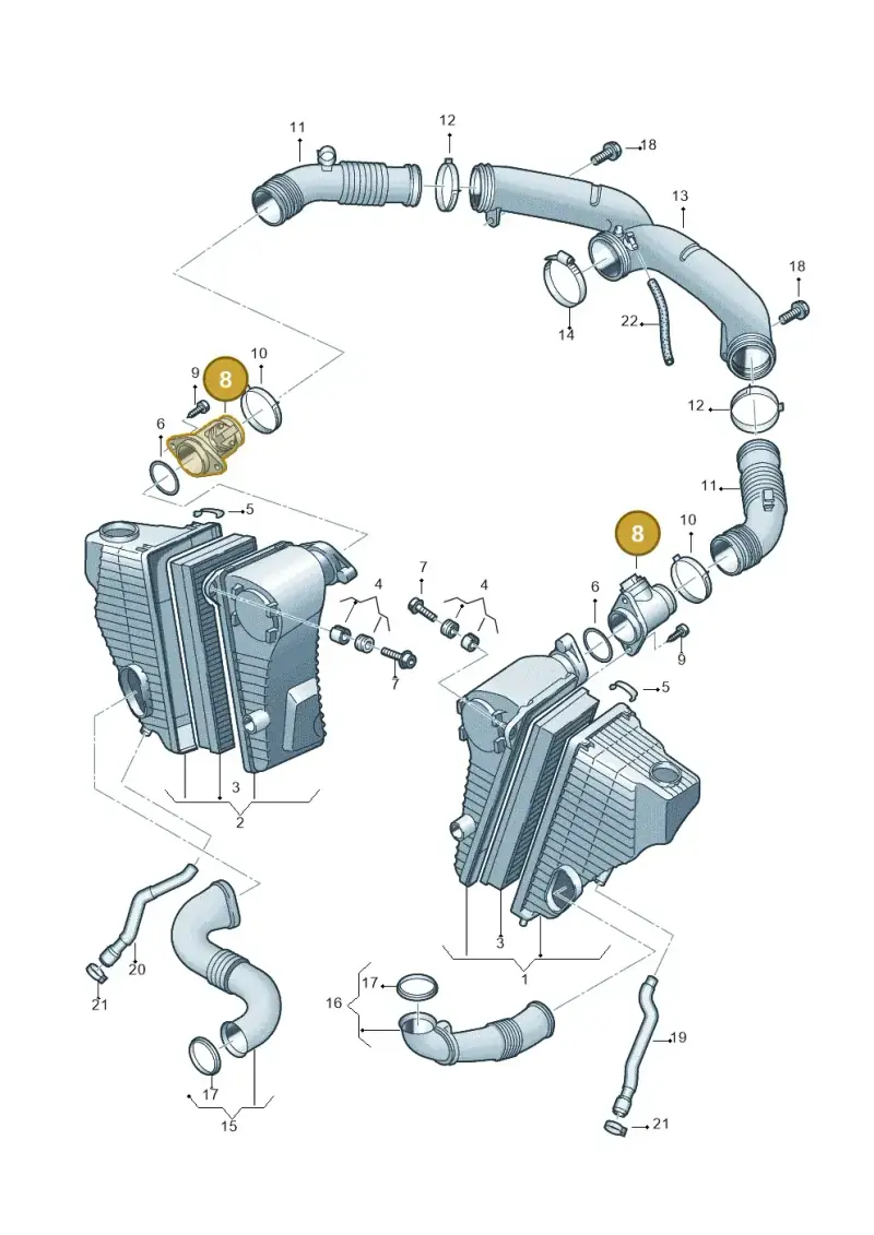 06A906461G — Volkswagen Touareg                08> (2007-) diagram 478129450, position 8