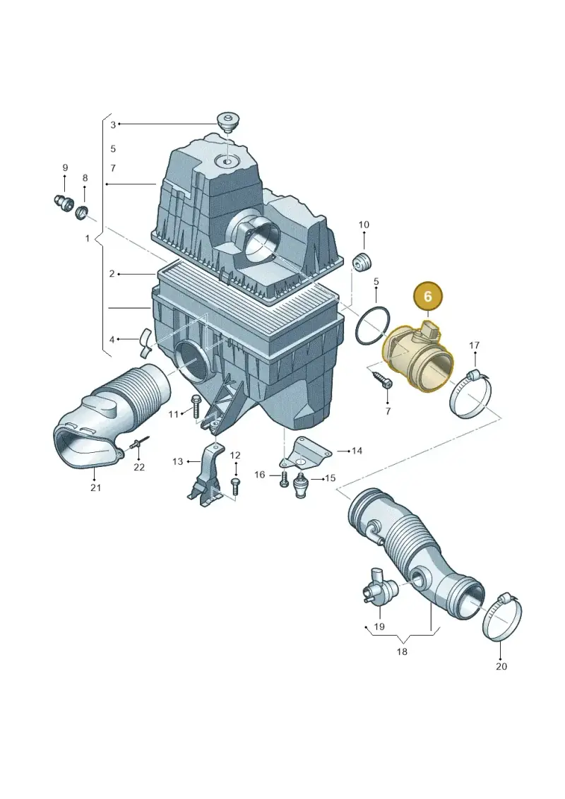 06A906461G — Volkswagen Transp. caravelle (2011-2015) diagram 410129100, position 6