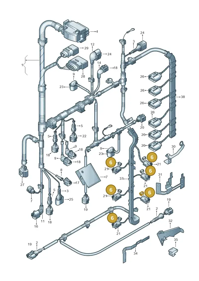 06A906732 — Volkswagen Sharan (2008-2010) diagram 245971080, position 6
