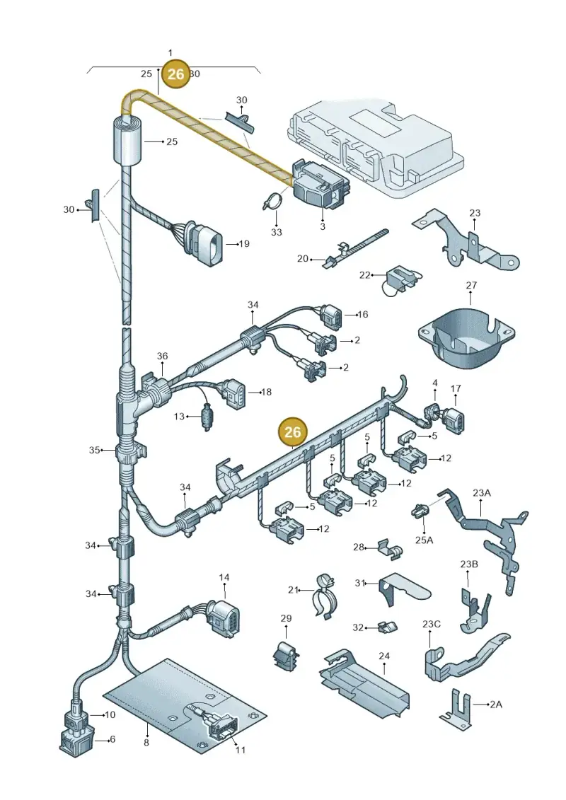 06A971824P — Volkswagen New Beetle Cabrio.     06> (2005-) diagram 203971160, position 26