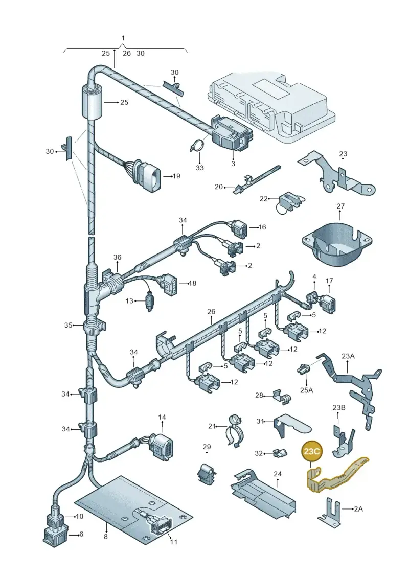 06A971845AB — Volkswagen New Beetle             06> (2005-) diagram 203971160, position 23C