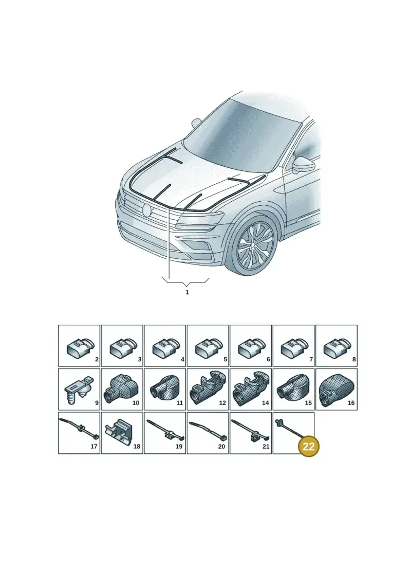 06A971921C — Volkswagen T-Roc convertible 1.5 (2019-2024) diagram 884971008, position 22