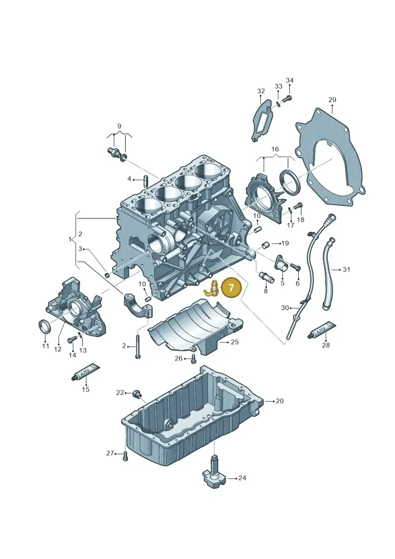 06B103154 — Volkswagen Transp. caravelle (2011-2015) diagram 410103200, position 7