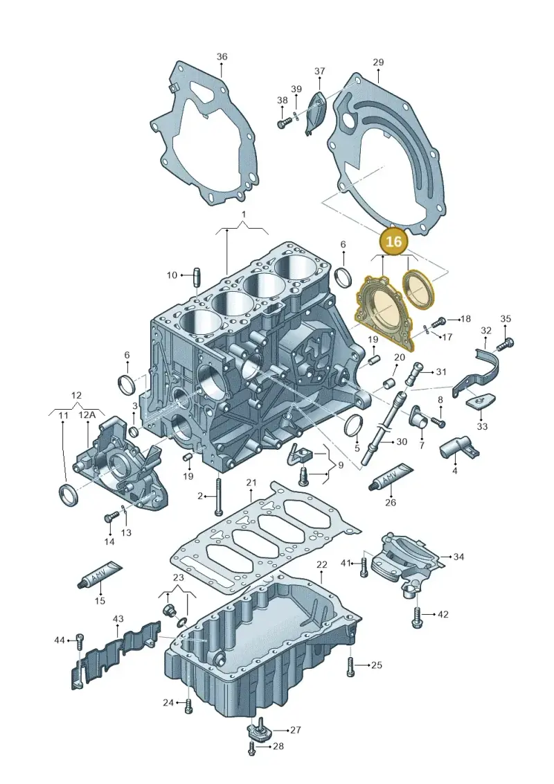 06B103171B — Volkswagen Passat estate (2008-2011) diagram 249103150, position 16