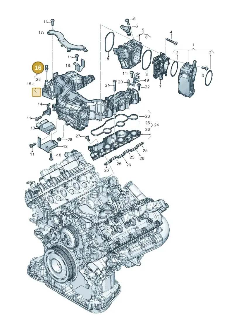 06B103951 — Volkswagen Touareg (2017-2023) diagram 896129080, position 16